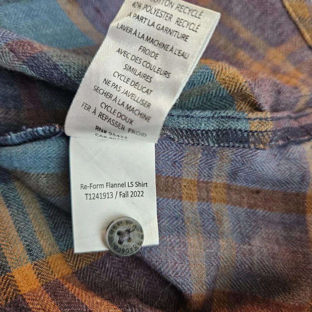 Toad&Co Reform Flannel Plaid Shirt Women’s Medium Organic Outdoor Casual - Picture 9 of 9